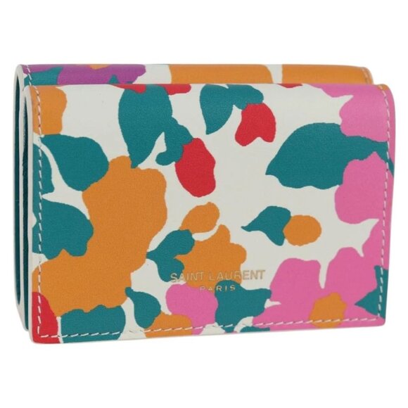 SAINT LAURENT Compact Wallet Leather Multicolor - Picture 1 of 15